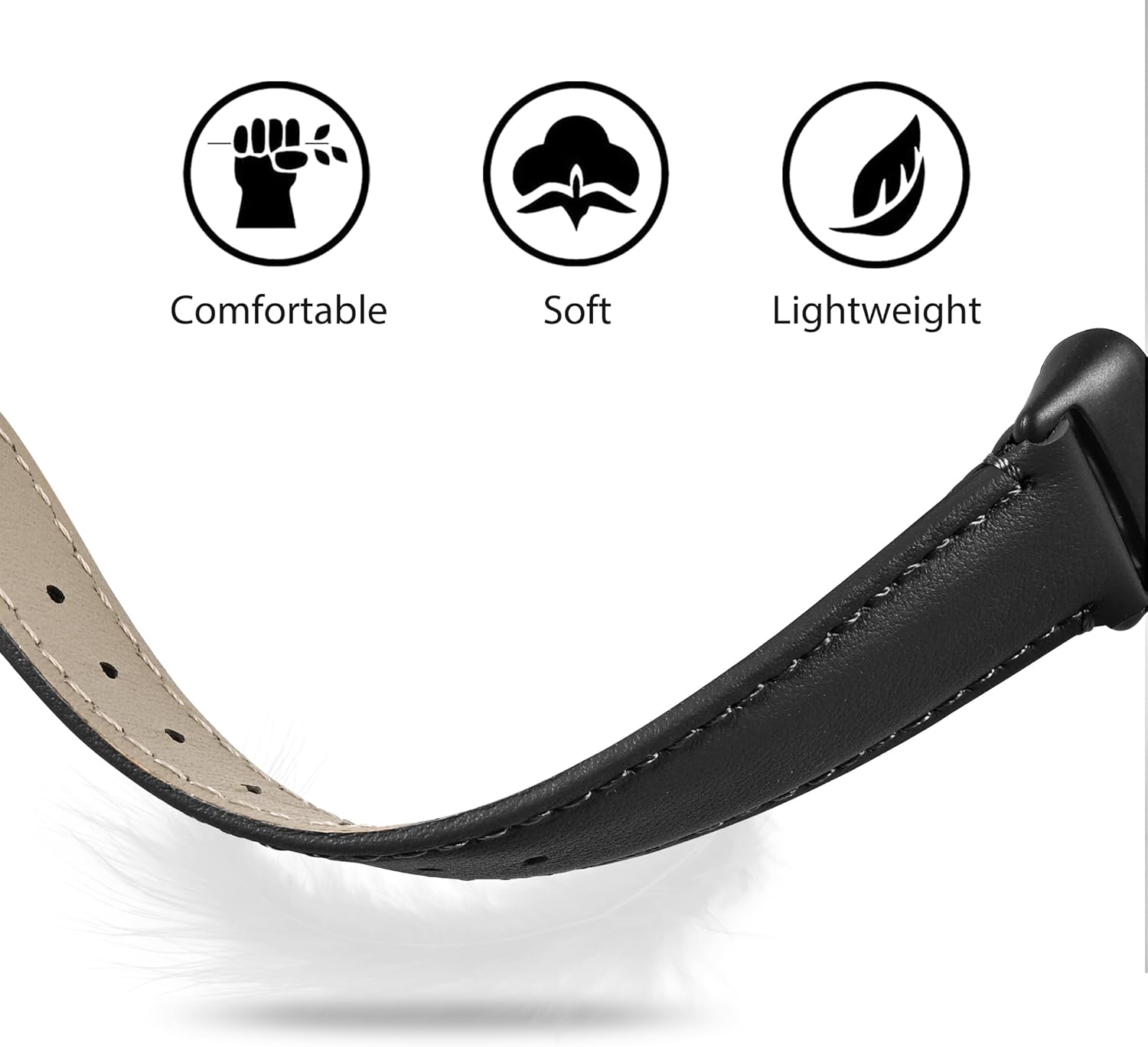 Leather Watch Bands Compatible with Fitbit Charge 6/Charge 5,Genuine Leather Replacement Straps for Charge 6/Charge 5 for Women Men. - Image 3