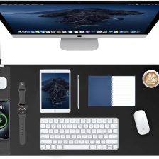 TopMade Mouse Pad with 15W Fast Wireless Charging, 31.5"x15.75" XXL Large Gaming Waterproof Desk Pad with Ultra-Smooth Surface, Non-Slip Base, Computer Desk Mat for MacBook, PC, Laptop, Black